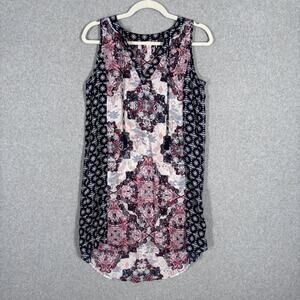 Paisley Peasant Dress XS Navy Pink Patchwork Butterfly Flowy Boho Gypsy Festival